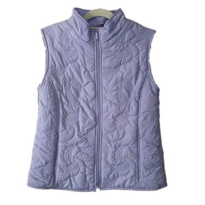 PENDLETON Women's Lavender Lightweight Quilted Zip Front Outdoor Vest, Pockets M